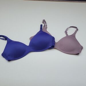 Elegant Women's Intimates Set - Blue and Tan